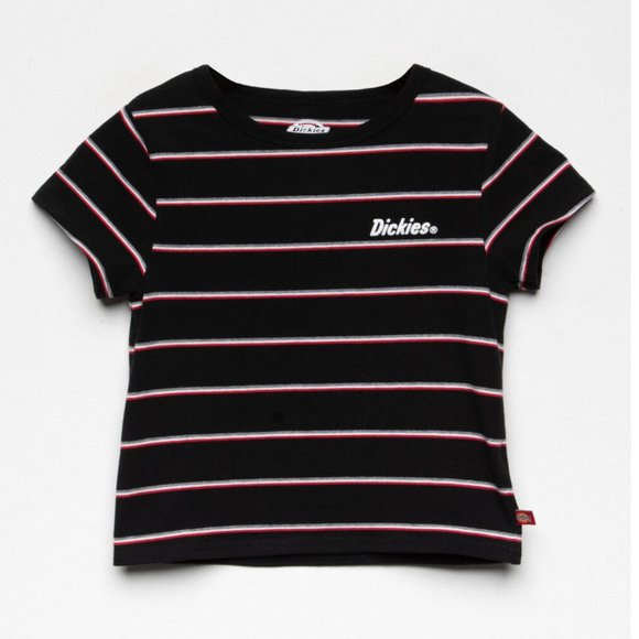 Girls Dickies stripe crop baby tee | Size L - Picture 2 of 7